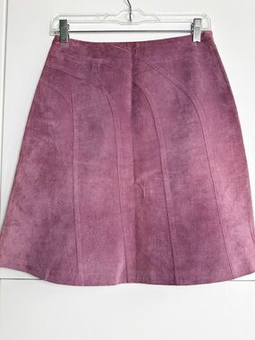 i.e. Plum Suede Skirt 100% leather Size 4 Purple A Line